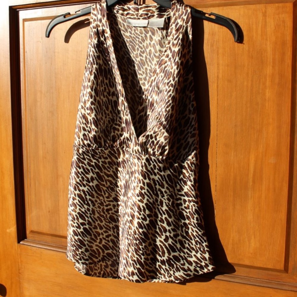 Leopard print silky soft top